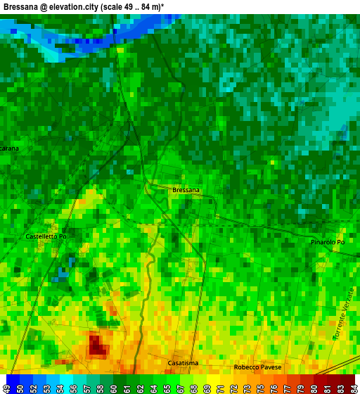 Bressana elevation map