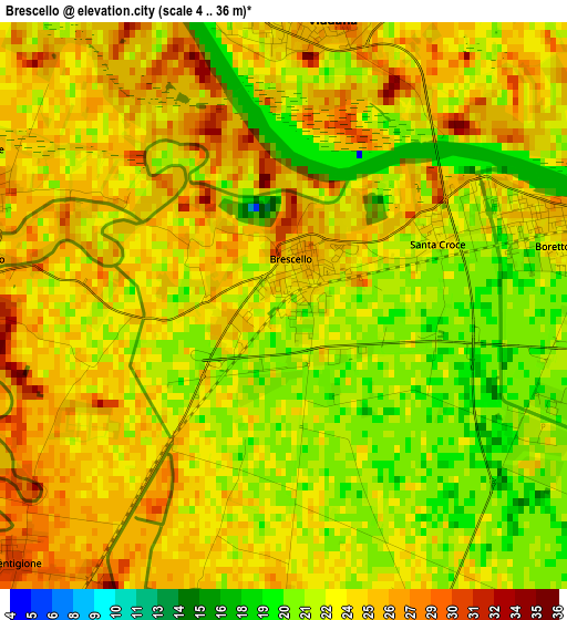 Brescello elevation map