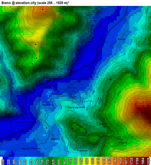 Breno elevation map