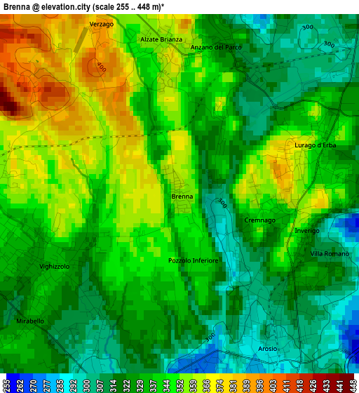 Brenna elevation map