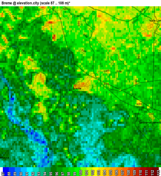 Breme elevation map