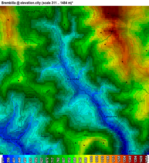 Brembilla elevation map