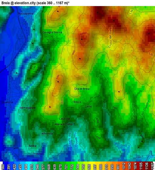 Breia elevation map