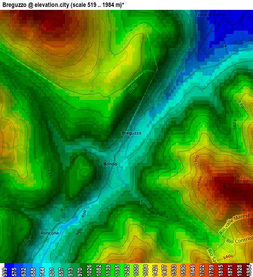 Breguzzo elevation map