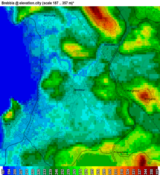 Brebbia elevation map