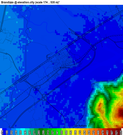 Brandizzo elevation map