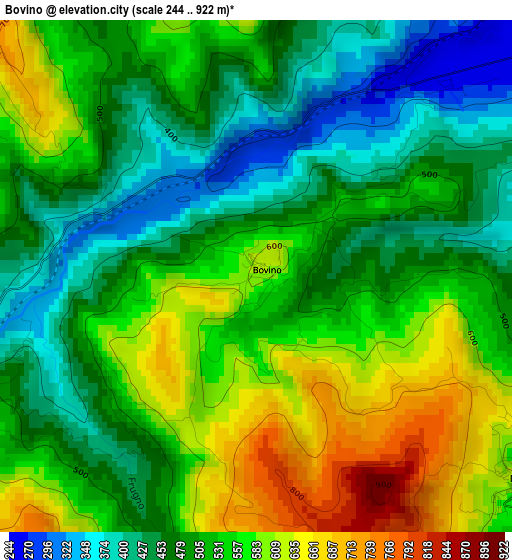 Bovino elevation map