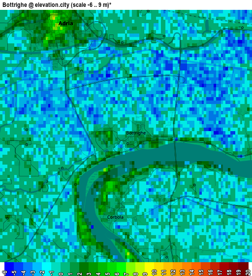 Bottrighe elevation map