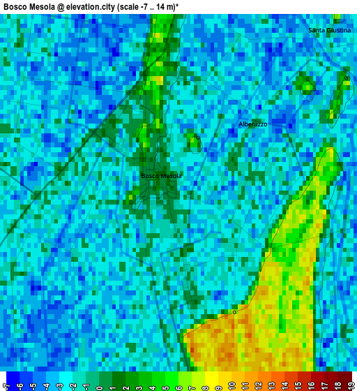 Bosco Mesola elevation map