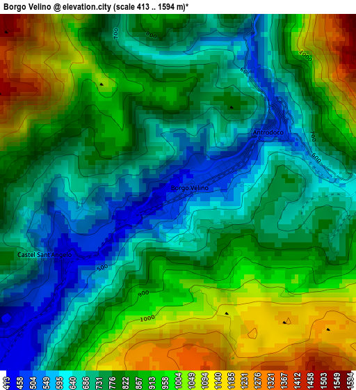 Borgo Velino elevation map