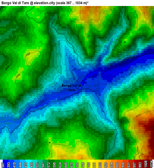 Borgo Val di Taro elevation map