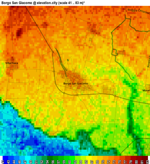 Borgo San Giacomo elevation map