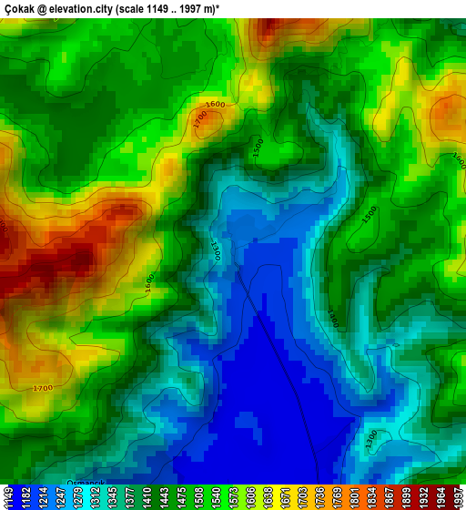 Çokak elevation map