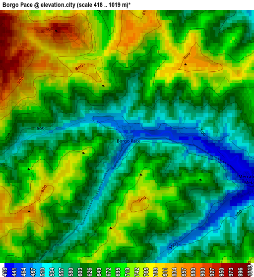 Borgo Pace elevation map