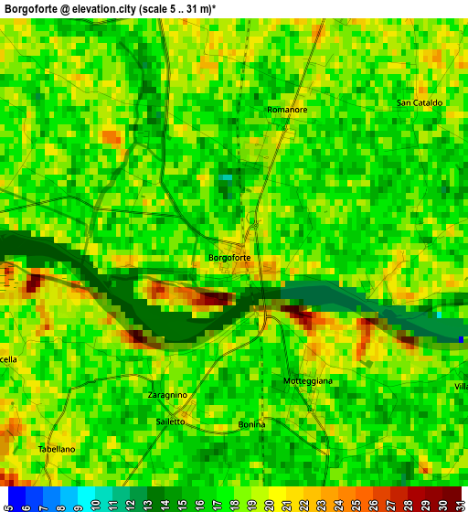 Borgoforte elevation map