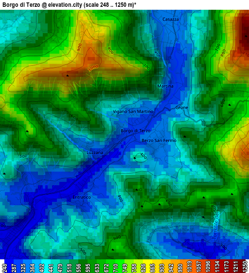 Borgo di Terzo elevation map