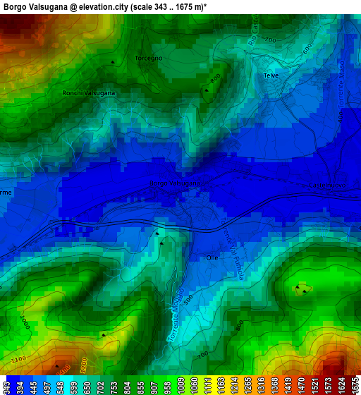 Borgo Valsugana elevation map