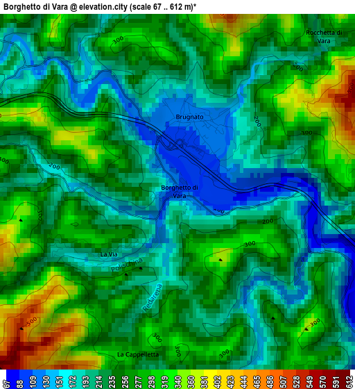 Borghetto di Vara elevation map