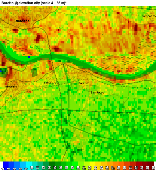 Boretto elevation map