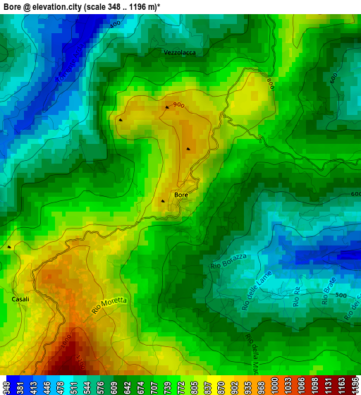 Bore elevation map