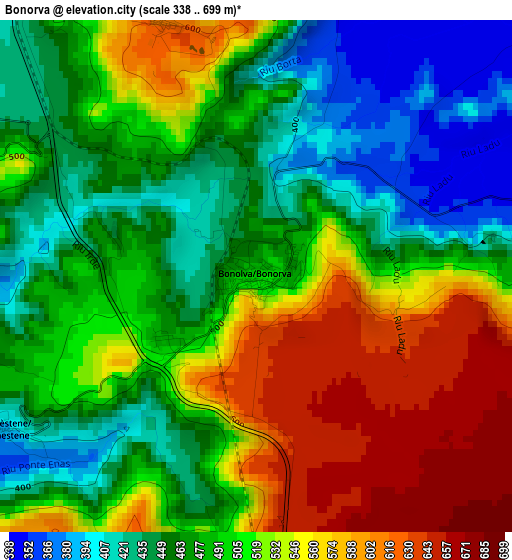 Bonorva elevation map