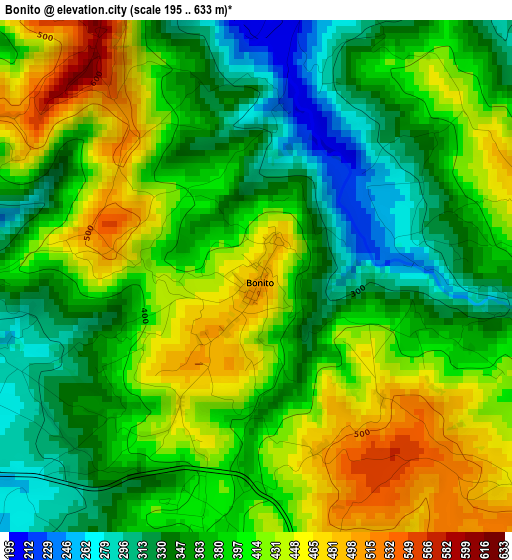 Bonito elevation map