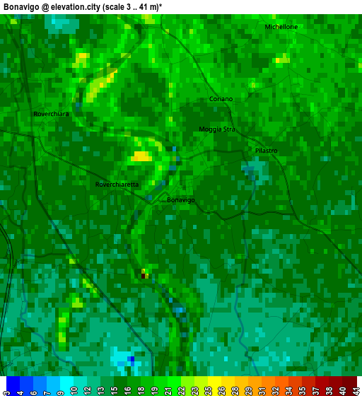 Bonavigo elevation map