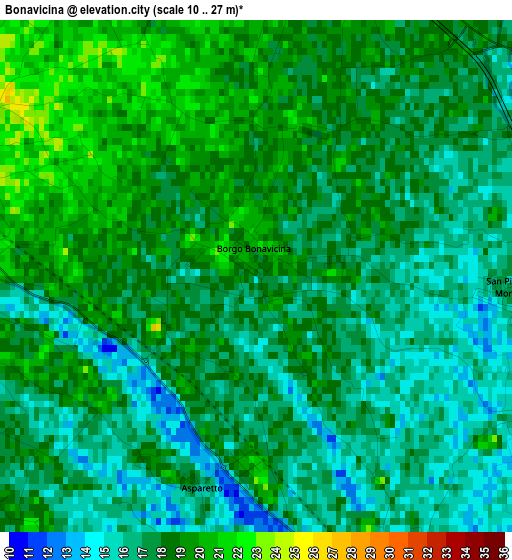 Bonavicina elevation map