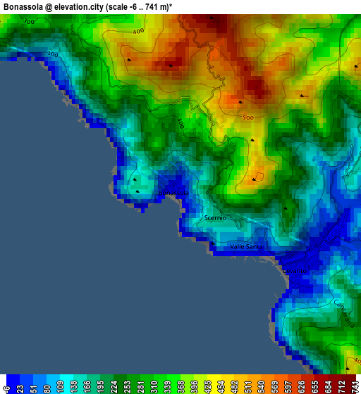 Bonassola elevation map