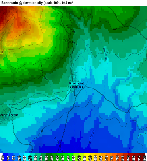 Bonarcado elevation map