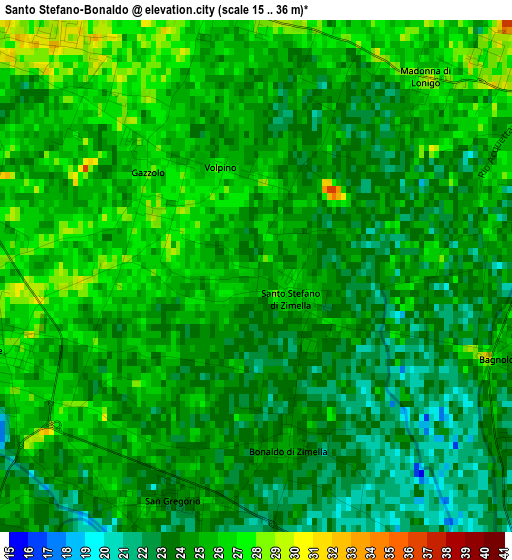 Santo Stefano-Bonaldo elevation map