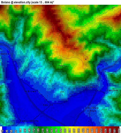 Bolano elevation map