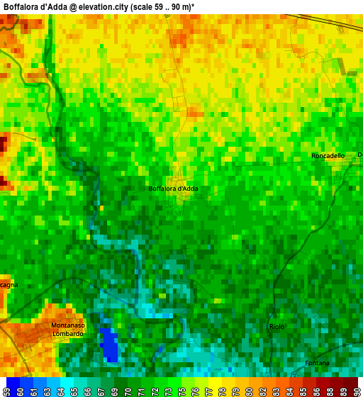 Boffalora d'Adda elevation map