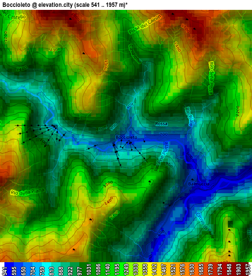 Boccioleto elevation map