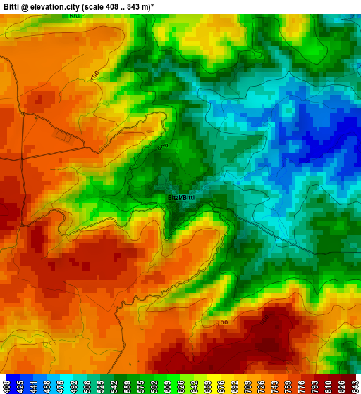 Bitti elevation map