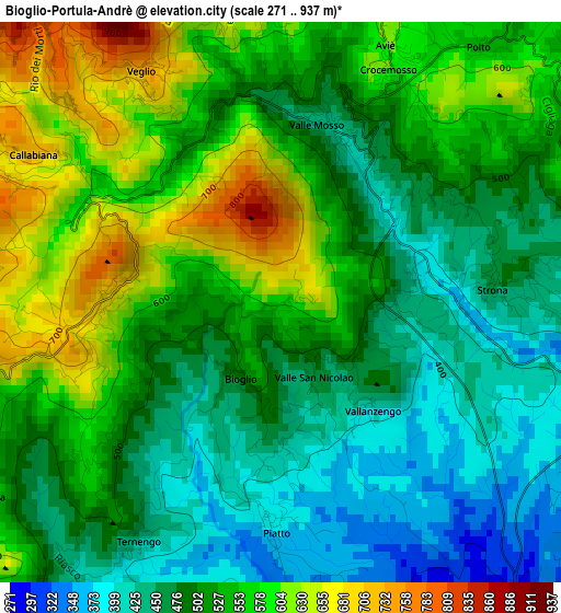 Bioglio-Portula-Andrè elevation map