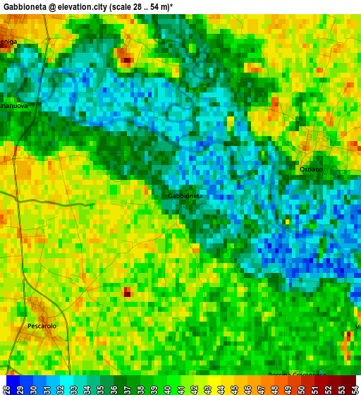 Gabbioneta elevation map
