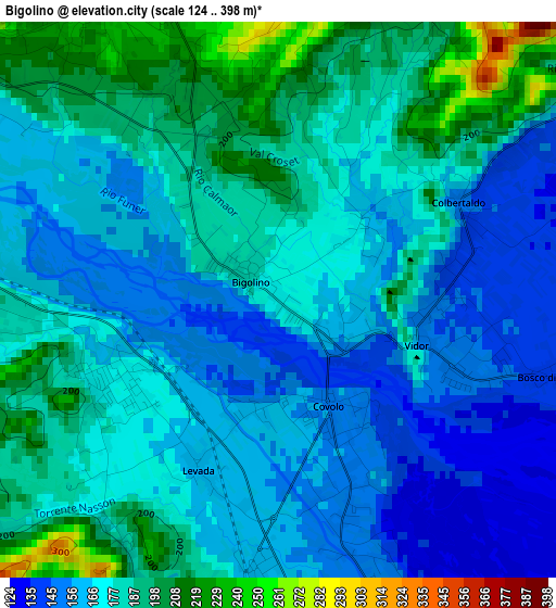 Bigolino elevation map