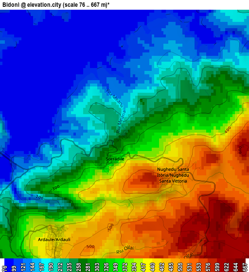 Bidonì elevation map