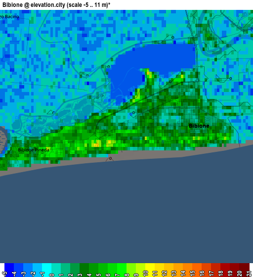 Bibione elevation map