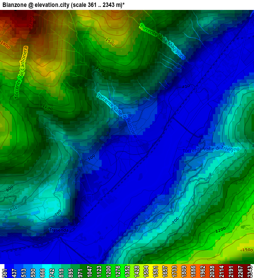 Bianzone elevation map