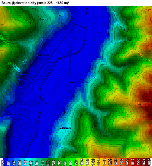 Beura elevation map