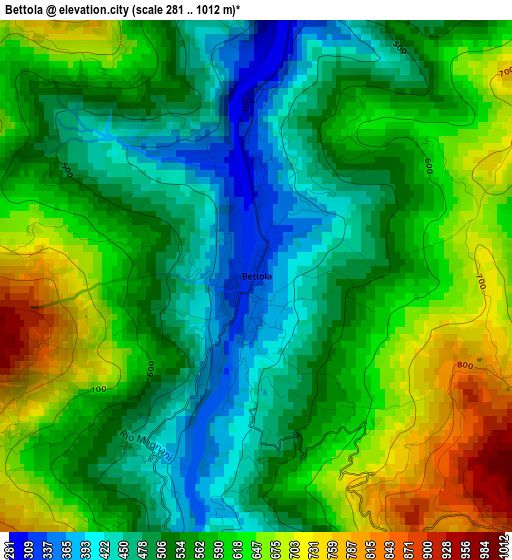 Bettola elevation map