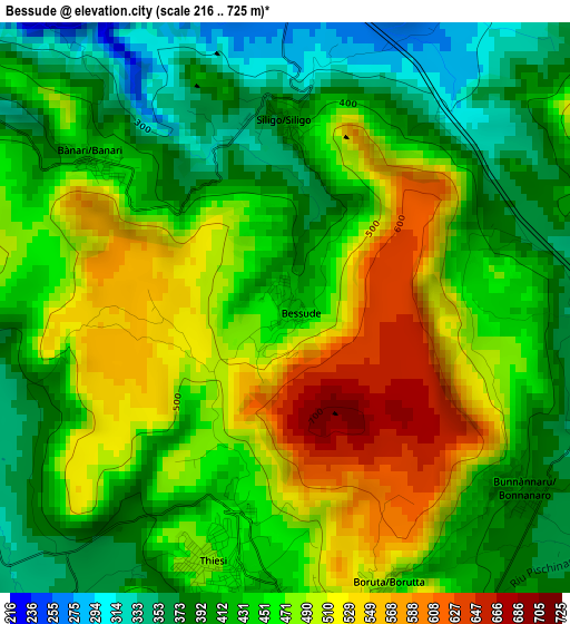 Bessude elevation map