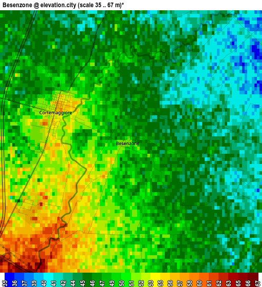 Besenzone elevation map