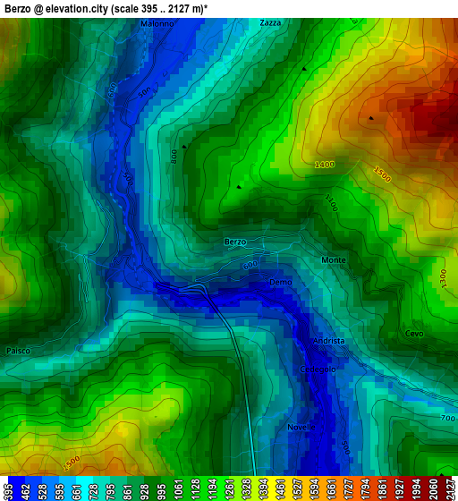 Berzo elevation map