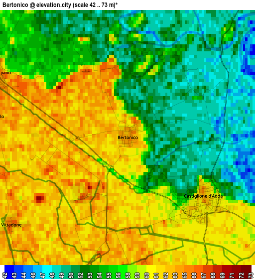 Bertonico elevation map