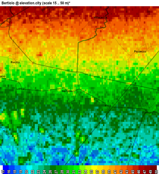 Bertiolo elevation map