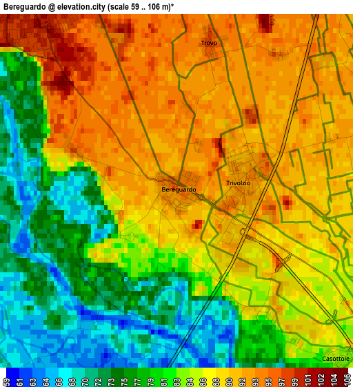 Bereguardo elevation map