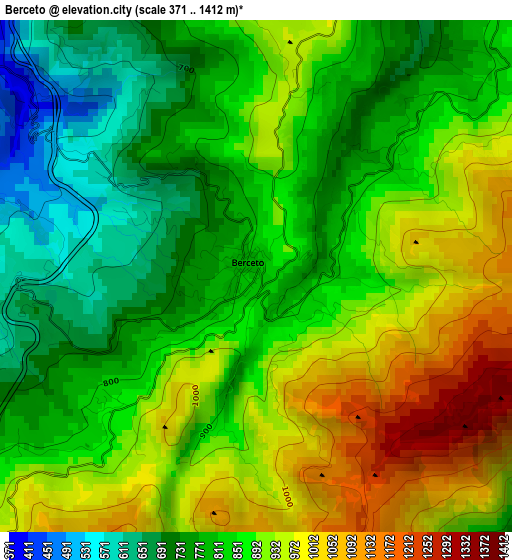 Berceto elevation map